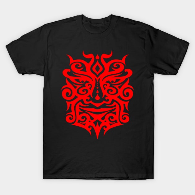 Tribal Face T-Shirt by DavesTees